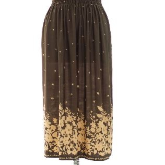 🟡Brown & Tan Floral Print Maxi Dress - Plus - Picture 3 of 3